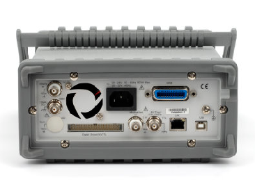 Rear panel of the Model 645 showing AC inlet, GPIB, USB, LAN, and pattern out connectors