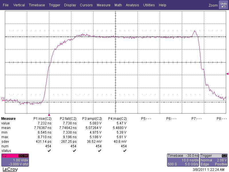 AT45 High Z 5V output oscilloscope capture