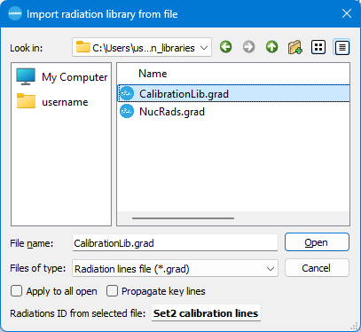 Loading a library file offers to import and propagate its key lines.