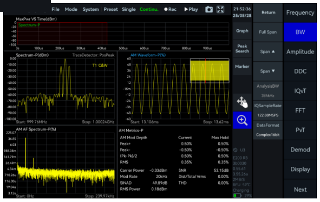 SpecICX-gen3 screenshot: AM Demodulation.