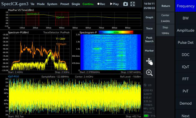 SpecICX-gen3 screenshot: IQ Streaming mode