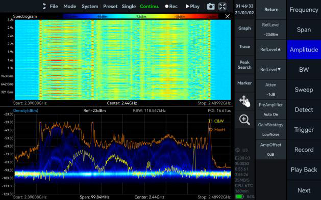 Real-time Spectrum Analysis mode in SpecICX