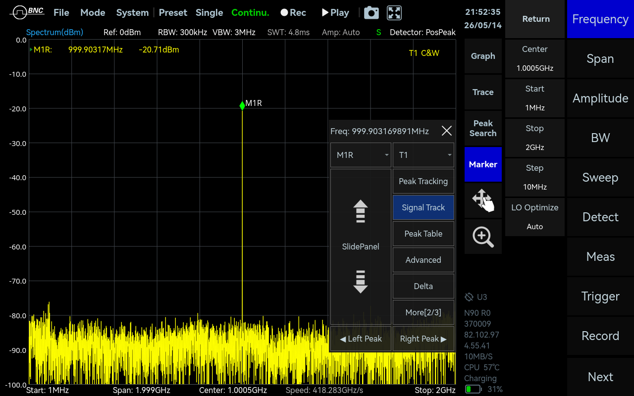 Signal Track in SpectraCore