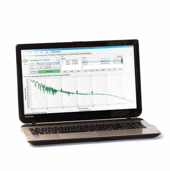 7000 SERIES desktop application showing a phase noise plot